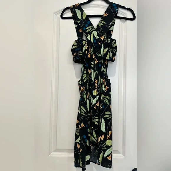 Anthropologie Black Floral Mini Dress - Picture 6 of 7